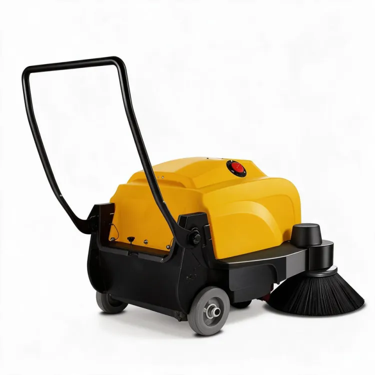 105cm Walk Behind Sweeping Machine Electric Double Brush Hand Push Floor Cleaner Industrial Dust Collector for Shopping Mall — image 5
