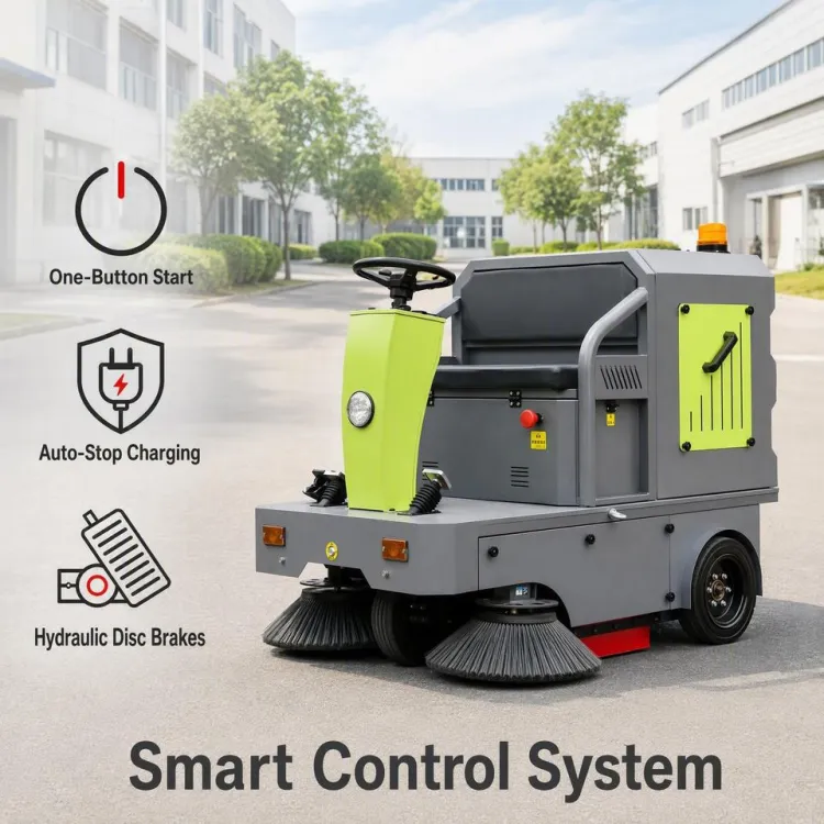 Ride on Road Sweeper S1400 1400mm Cleaning Width Industrial Floor Sweeping Machine for Warehouse Street — image 2