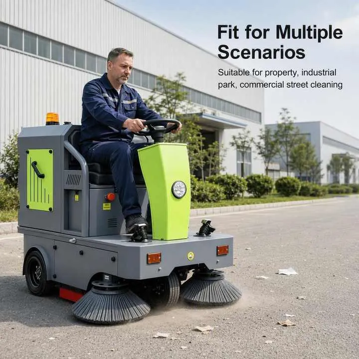 Ride on Road Sweeper S1400 1400mm Cleaning Width Industrial Floor Sweeping Machine for Warehouse Street — image 7