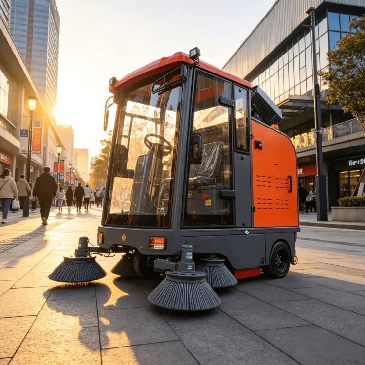 G1900 Electric Mini Ride-On Street Sweeper Battery-Powered Warehouse & Floor Sweeper Truck — image 4