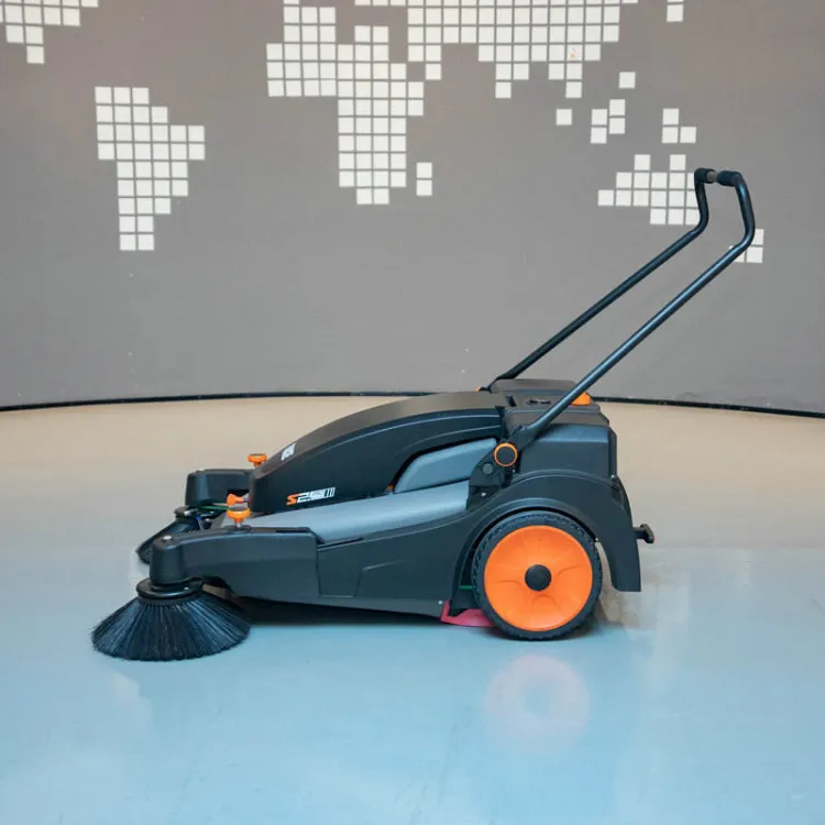 Garden Yard Floor Sweeper Manual Street Sweeper Push by Hand Sweeper for Warehouse — image 3