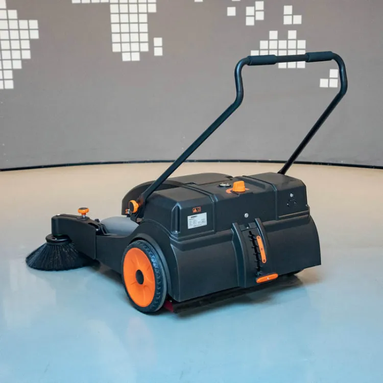 Garden Yard Floor Sweeper Manual Street Sweeper Push by Hand Sweeper for Warehouse — image 4