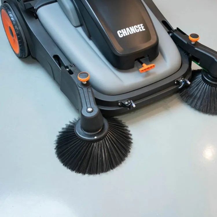Garden Yard Floor Sweeper Manual Street Sweeper Push by Hand Sweeper for Warehouse — image 5