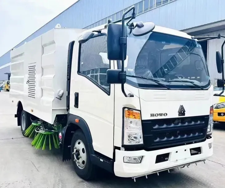 HOWO 4X2 Street Sweeper Truck Road Cleaning Vehicle with Large Capacity Water Tank and Dustbin — image 5