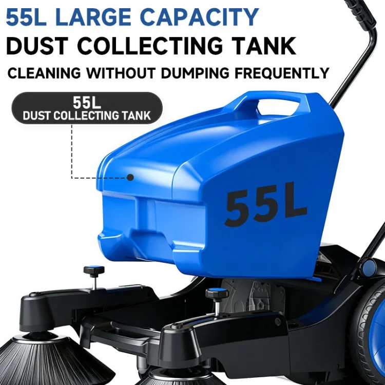 Easy Storage Handheld Manual Walk-behind Road Floor Sweeper for Edge and Blind Area Cleaning — image 4