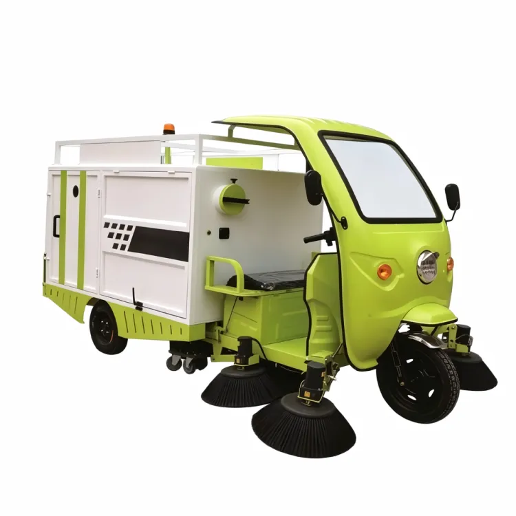 Semi-Enclosed Three-Wheeled Electric Ride-On Road Sweeper Truck Industrial Floor Cleaning Equipment for and Warehouse — image 2