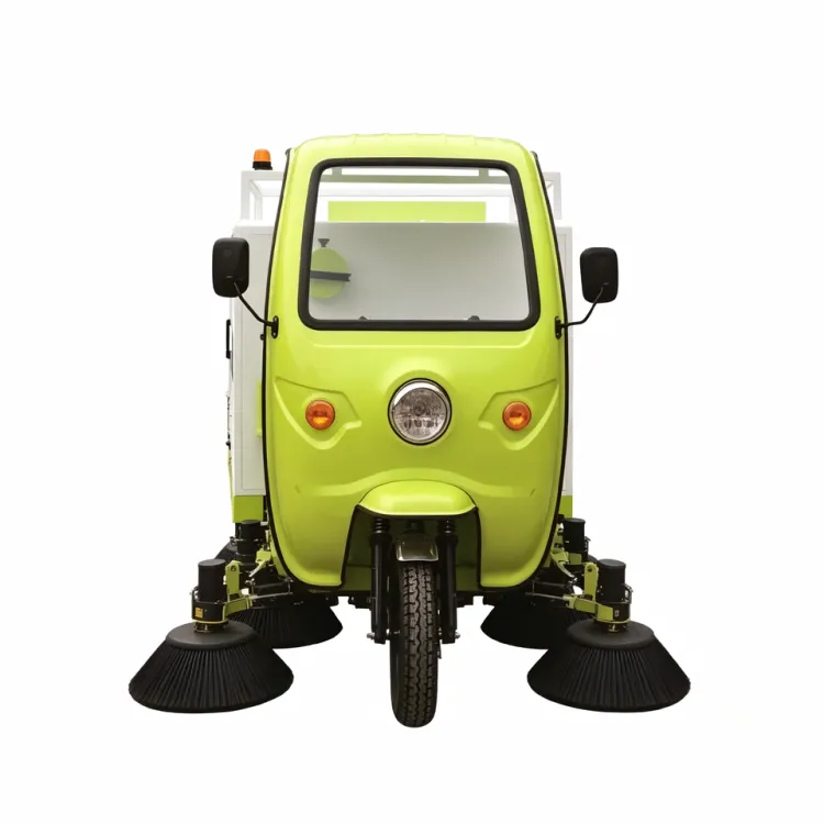 Semi-Enclosed Three-Wheeled Electric Ride-On Road Sweeper Truck Industrial Floor Cleaning Equipment for and Warehouse — image 3