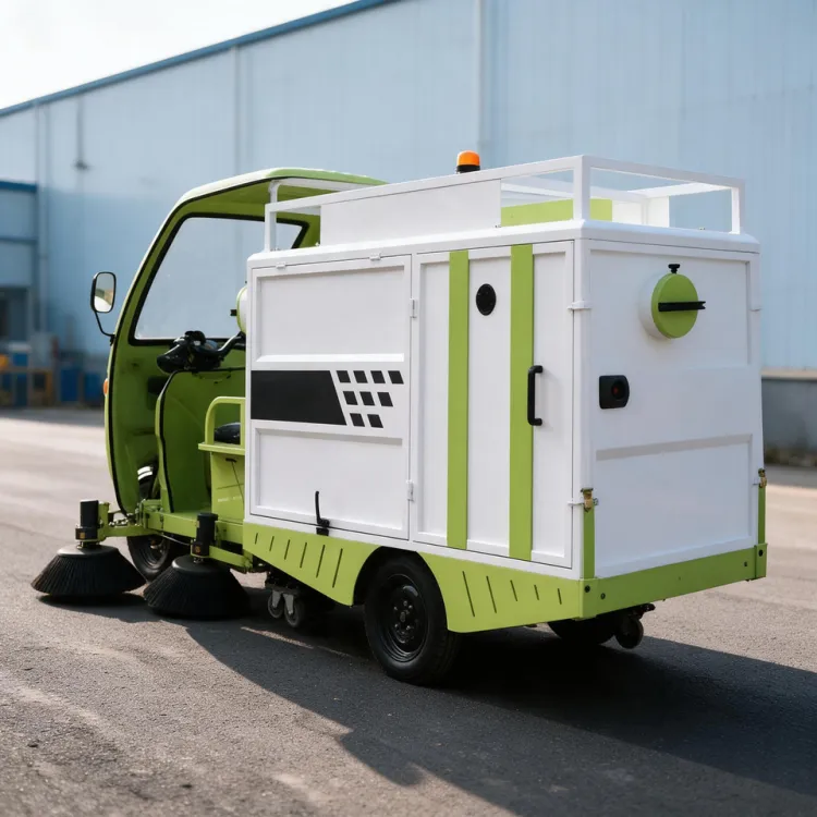 Semi-Enclosed Three-Wheeled Electric Ride-On Road Sweeper Truck Industrial Floor Cleaning Equipment for and Warehouse — image 5