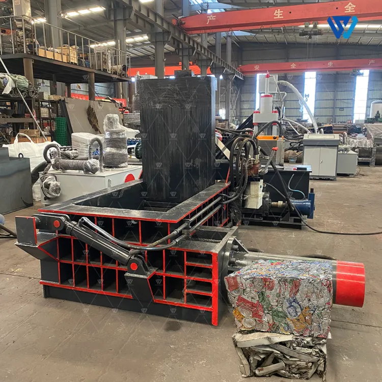 Hydraulic Metal Baler Machine Scrap Metal Compactor with Side Push Out for Aluminum Can Steel Recycling — image 2