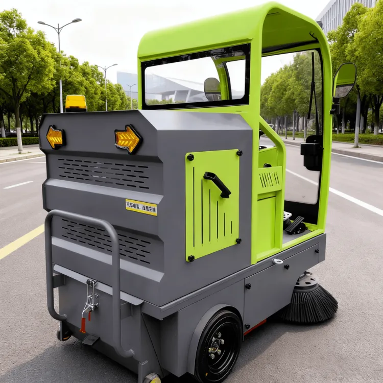 CleanHorse Mechanical Dust Ride Electric High Pressure Side Brush Industrial Outdoor Commercial Street Floor Sweeper Truck — image 1