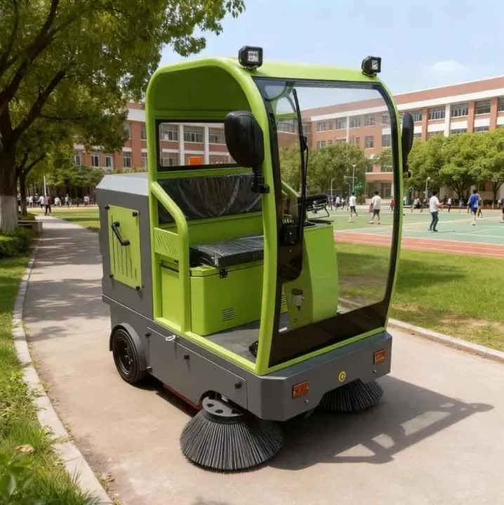 CleanHorse Mechanical Dust Ride Electric High Pressure Side Brush Industrial Outdoor Commercial Street Floor Sweeper Truck — image 7
