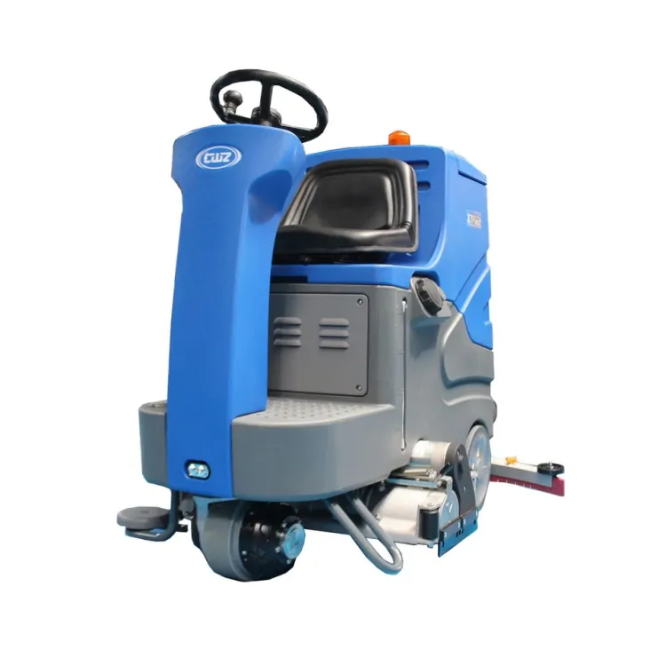 Dual Motor Ride on Sweeper Scrubber Combo Machine High Suction Auto Floor Cleaner — image 2