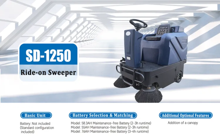Heavy Duty Road Sweeper Street Cleaning Floor Sweeper Electric Battery Powered Street Cleaning Machine — image 6