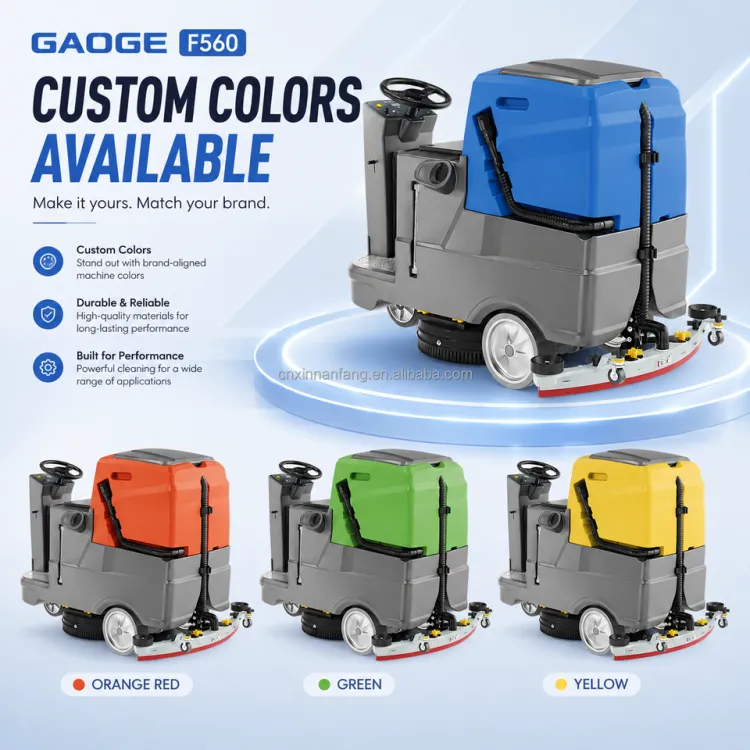 F560 Electric Floor Scrubber Machine Heavy Duty Floor Washing Machine Warehouse 85L Tank Ride on Floor Scrubber — image 6