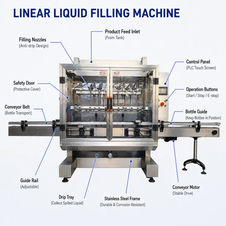High Speed Automatic 6 Head Inline Liquid Filling Machine for Drinking Water Mineral Water Bottle Juice Filling Production Line — image 3