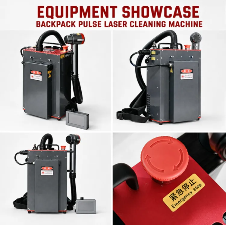 Portable Fiber Laser Cleaning Machine Backpack Design for Rust Paint Oil Removal air Cooling Back Pack 50W Battery Powered — image 1
