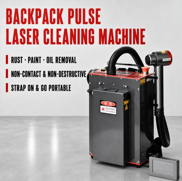Portable Fiber Laser Cleaning Machine Backpack Design for Rust Paint Oil Removal air Cooling Back Pack 50W Battery Powered — image 4