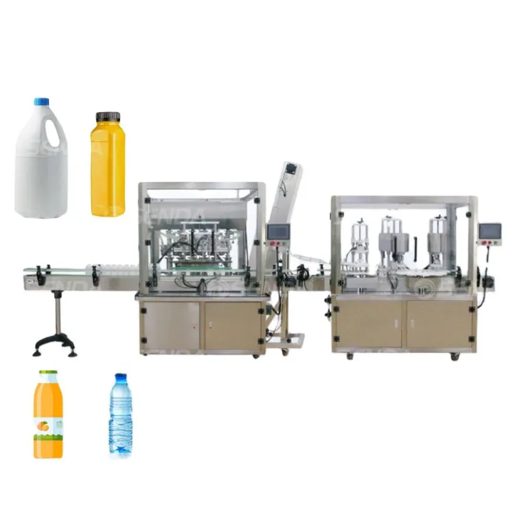 Automatic Water/Oil/Juice/Liquid Detergent Filling and Capping Production Line Bottle Packing Line — image 1