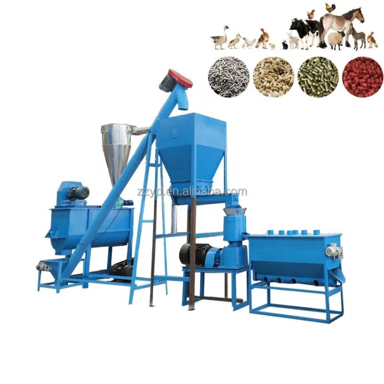 1 T/H Chicken Feed Production Line, 220V Stainless Steel Iron Stalk Pellet Line for Pig Cattle Sheep — image 6