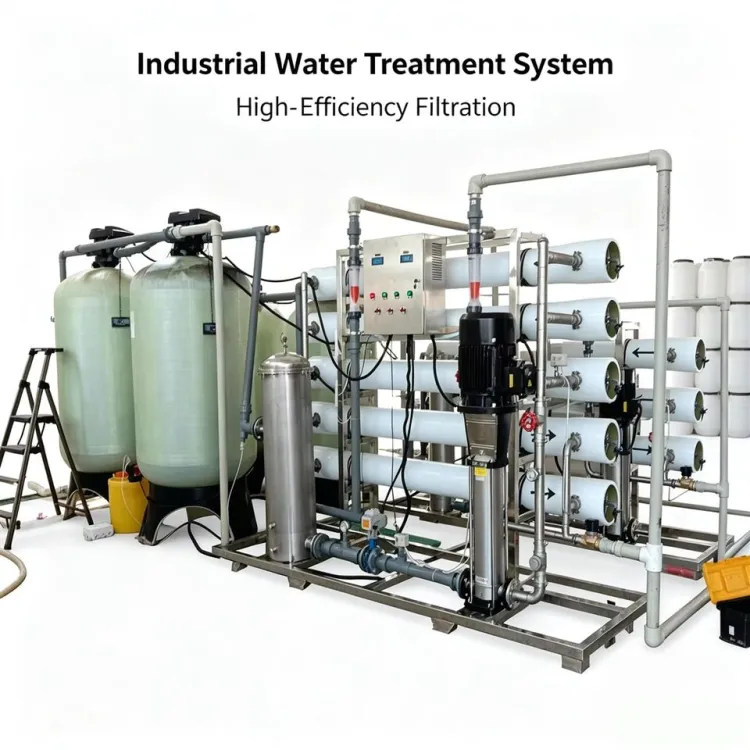 NUO VISTA 6000LPH Two Stage SS304 Reverse Osmosis Complete Pure Water Production Line with Pump 70KW 380V — image 3