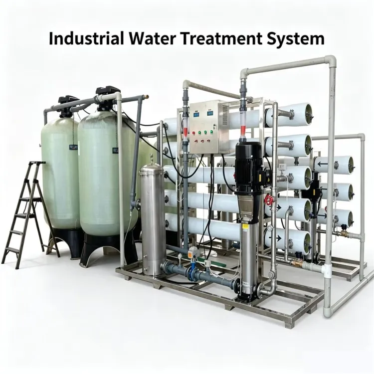 NUO VISTA 6000LPH Two Stage SS304 Reverse Osmosis Complete Pure Water Production Line with Pump 70KW 380V — image 4