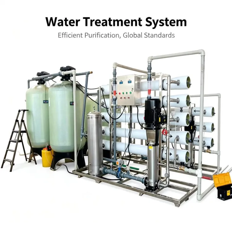 NUO VISTA 6000LPH Two Stage SS304 Reverse Osmosis Complete Pure Water Production Line with Pump 70KW 380V — image 5