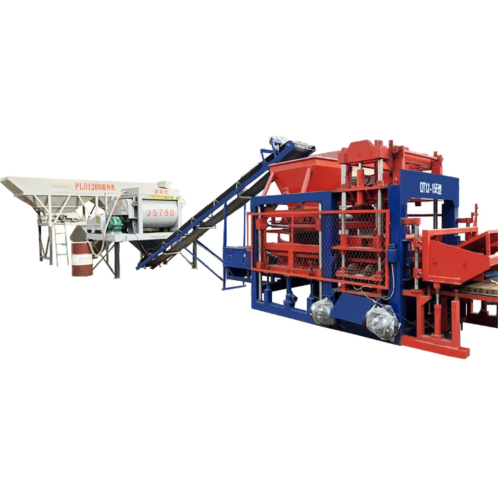 QT12-15 PLC-Controlled Full Automatic Brick Production Line with Curbstone Block Maker and Hydraulic Platform System — image 7
