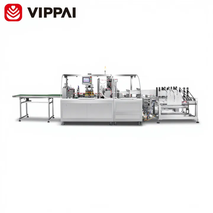 VIPPAI 8-Lane Automatic PLC Core Alcohol Swab Pads Packaging Making Machine Production Line for Commodity Use High Productivity — image 7