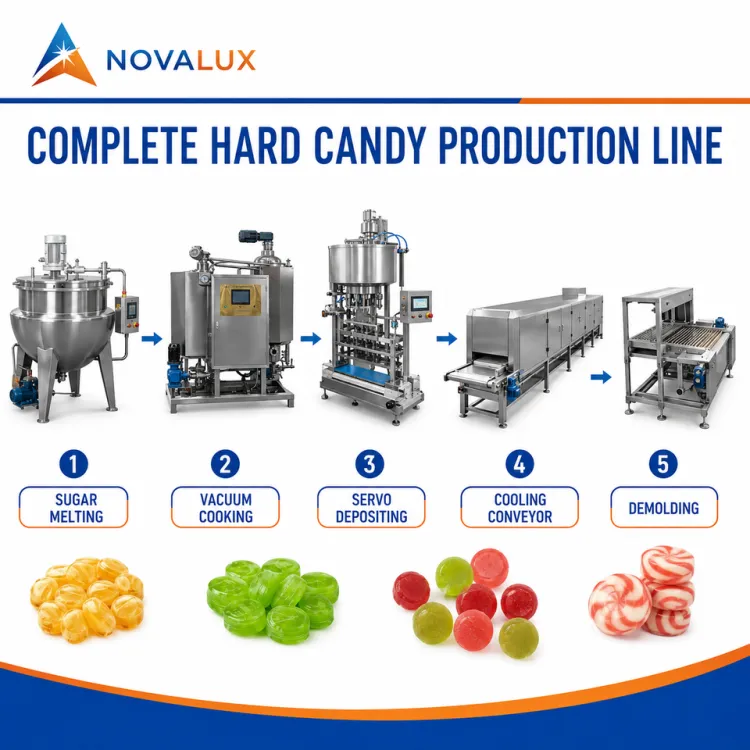 Automatic Servo Hard Candy Depositing Production Line 380V Candy Making Processing Machine — image 2