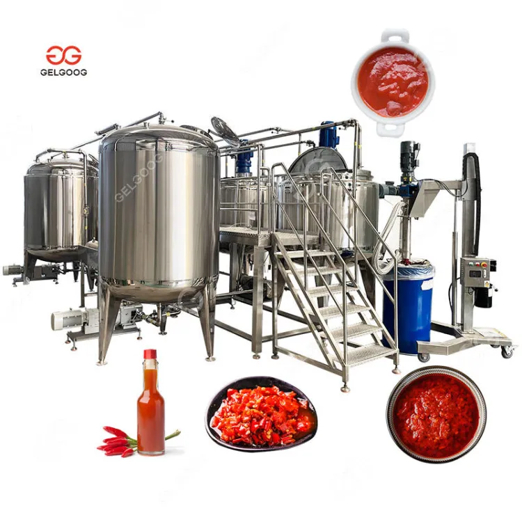 Industrial 3 Ton Automatic Fruit Vegetable Puree Machine Chilli Paste Processing Line Chili Sauce Production Line — image 2