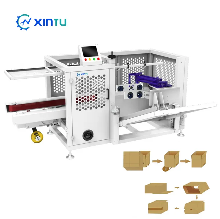 Fully Automatic Cardboard Box Carton Forming Sealing Packaging Line with Secondary Packaging Food Grade Bags & Pouches — image 4