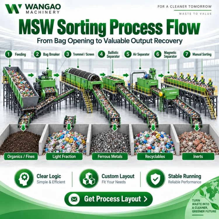 High Efficiency Domestic Waste Treatment Equipment Municipal Waste Sorting Line Household Waste Garbage Recycling Machine — image 2