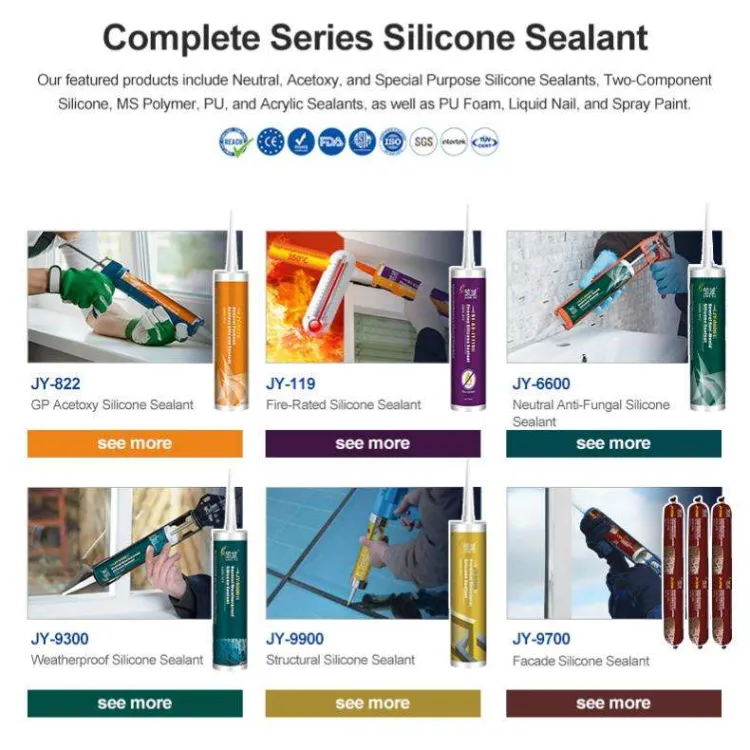 One-Part General Purpose 300Ml Waterproof Construction Acetoxy Cure Adhesives Silicone Sealant — image 5