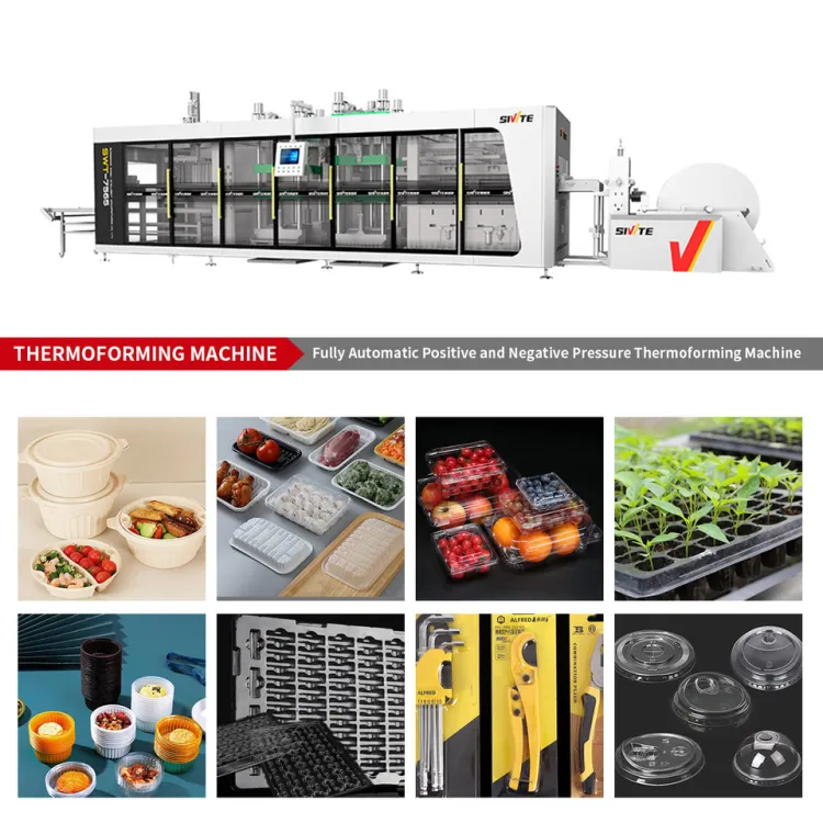 Full Automatic PS/PET/PP Food Container Making Machine Vacuum Forming Equipment High Productivity Disposable Takeaway Box Tray — image 2
