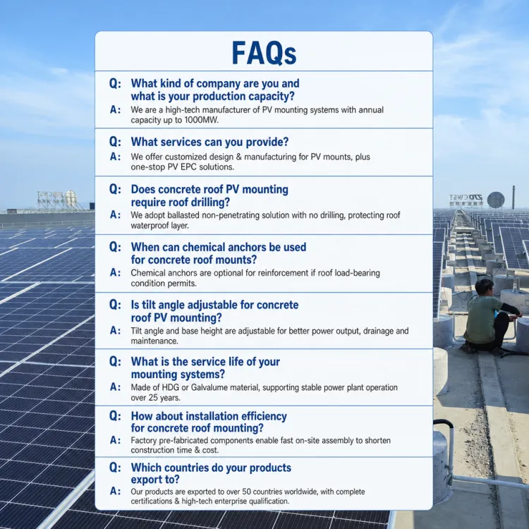 Solar Panel Mounting System PV Racking Structure for Flat Roof Ground Bracket Support Steel C U Channel OEM Available — image 4