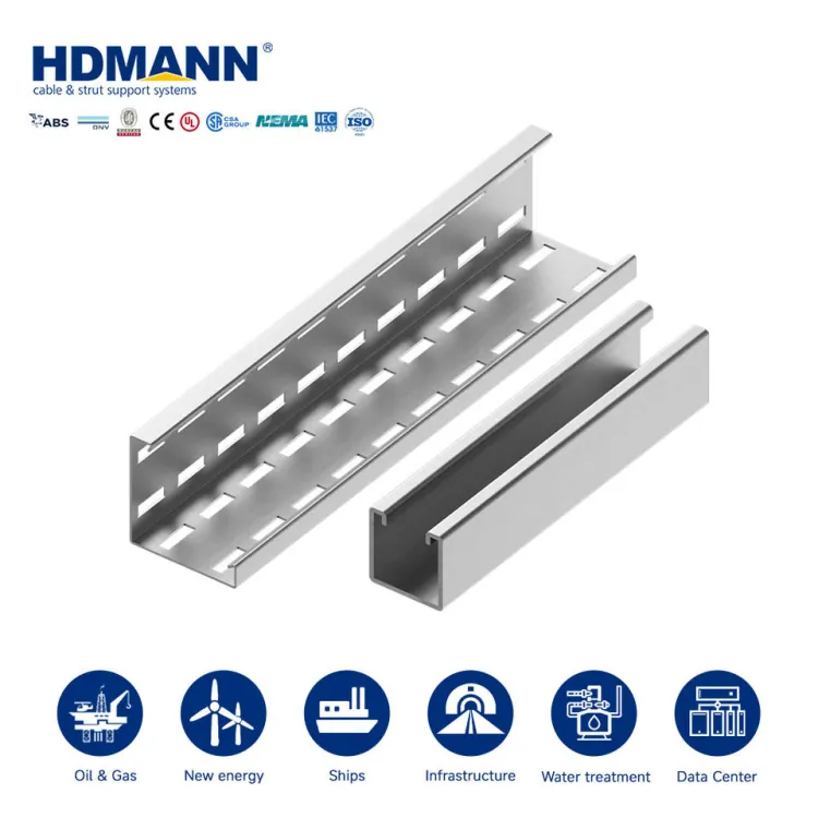 Hdmann SGS Certified UV Resistant Anodized Solar Mounting Aluminum Strut Channel for Outdoor Photovoltaic Support System — image 1