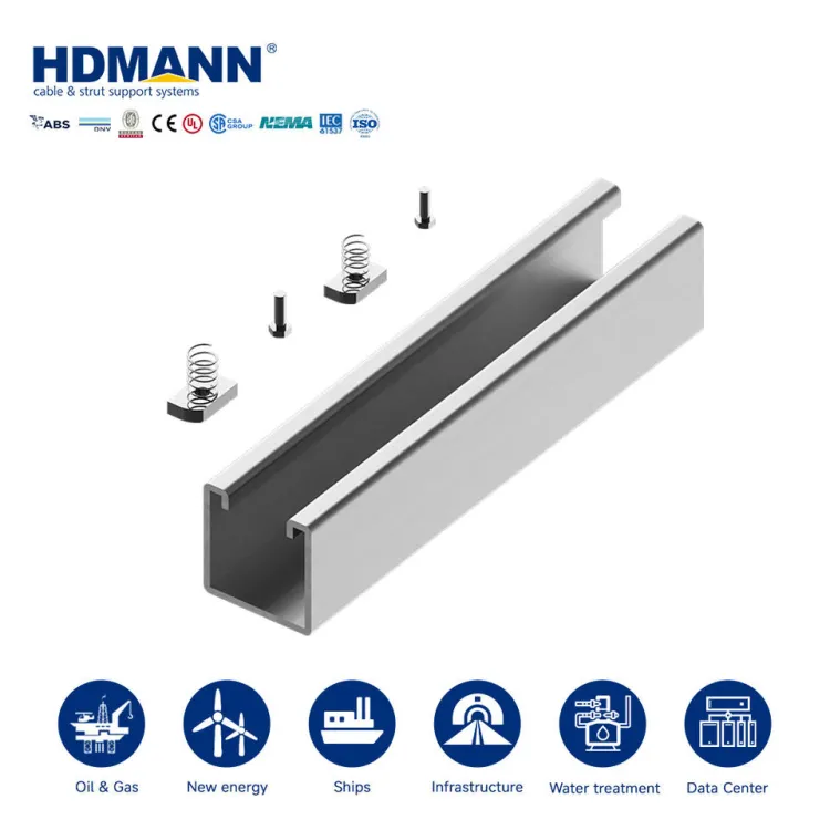 Hdmann SGS Certified UV Resistant Anodized Solar Mounting Aluminum Strut Channel for Outdoor Photovoltaic Support System — image 2