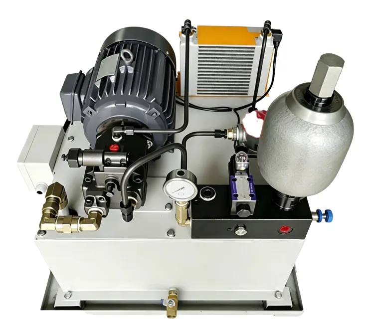 CNC Machine Tool Lathe Machining Center Hydraulic Power Station Unit Pack System With Air Cooler Accumulator Solenoid Valve — image 5