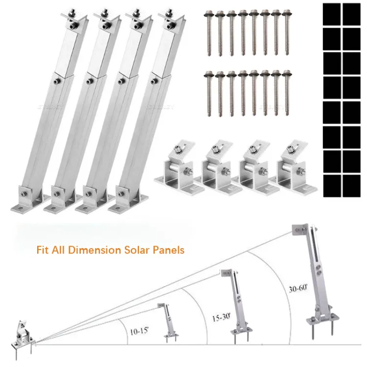 Adjustable Roof Solar Mounting Bracket 15-30 Tilt Angle Aluminum Solar Panel Mount for Metal Concrete Roof — image 2