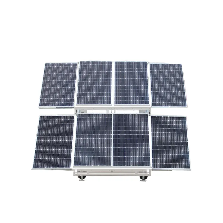 Safety Assured Industrial Solar Powered Trailer MPPT Controller Lithium Ion Monocrystalline Silicon Dual Axle Folding Design — image 4
