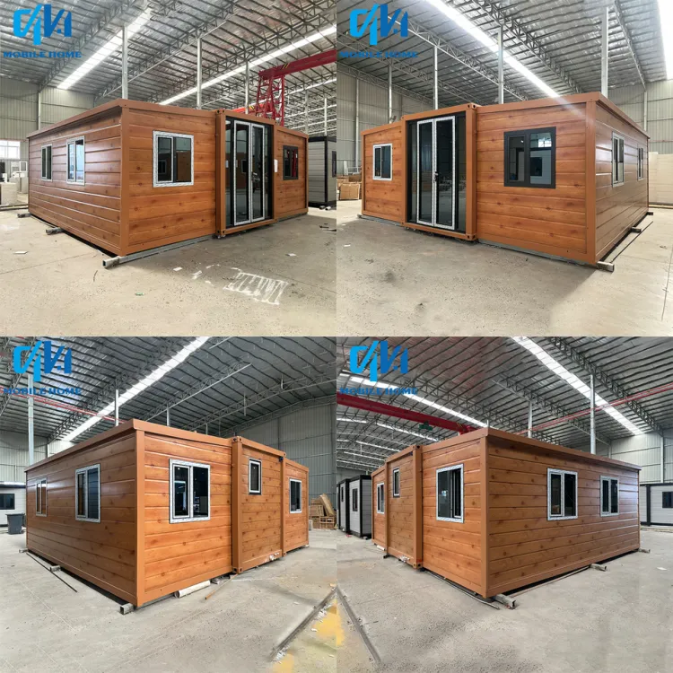 Ready to Move in 20ft 40ft Modern Wood Grain Prefabricated Mobile Home With Kitchen Bathroom Expandable Container House — image 2