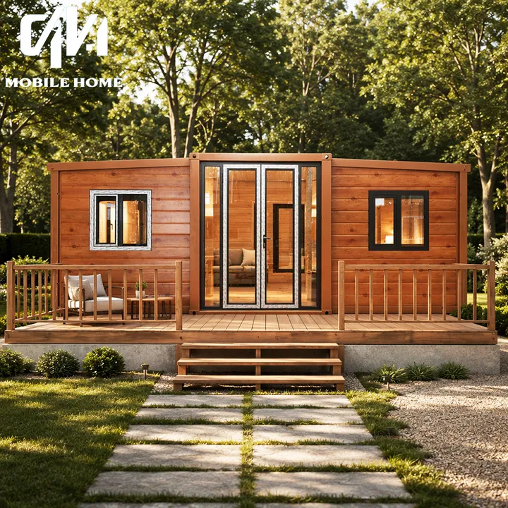 Ready to Move in 20ft 40ft Modern Wood Grain Prefabricated Mobile Home With Kitchen Bathroom Expandable Container House — image 8
