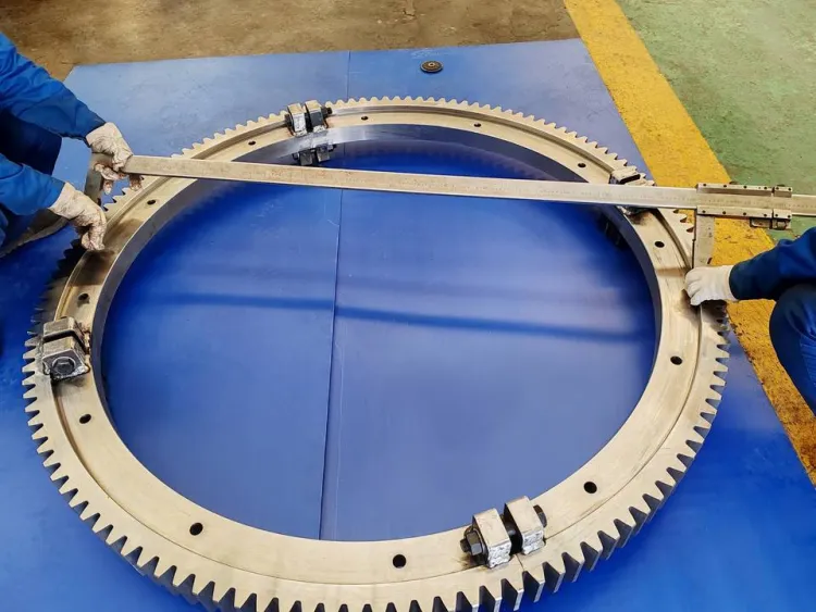 Manufacturer Big Helical Shaft Long Herringbone Gear Shaft Internal Gear Slewing Ring Bearing Swing Ring Bearings — image 3
