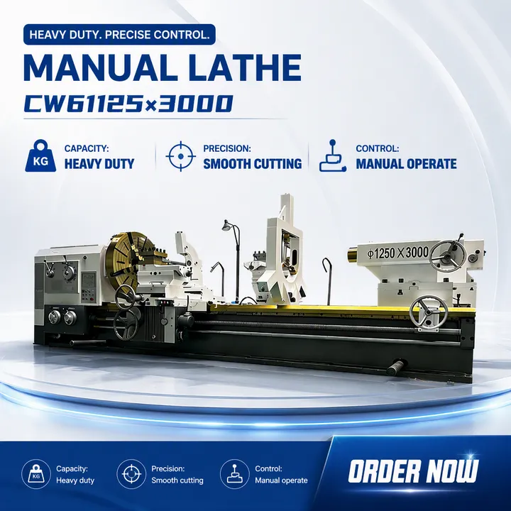 CW61125 Heavy Duty Horizontal Lathe 1250mm Swing 130mm Spindle Bore 3-20m Bed Length High Rigidity Metal Turning Machine — image 7