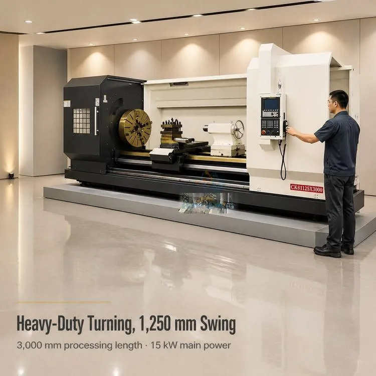 CK61125 CNC Lathe Heavy Duty Horizontal Metal Turning Lathe Machine for Shaft Roll Flange Cylinder Machining — image 1