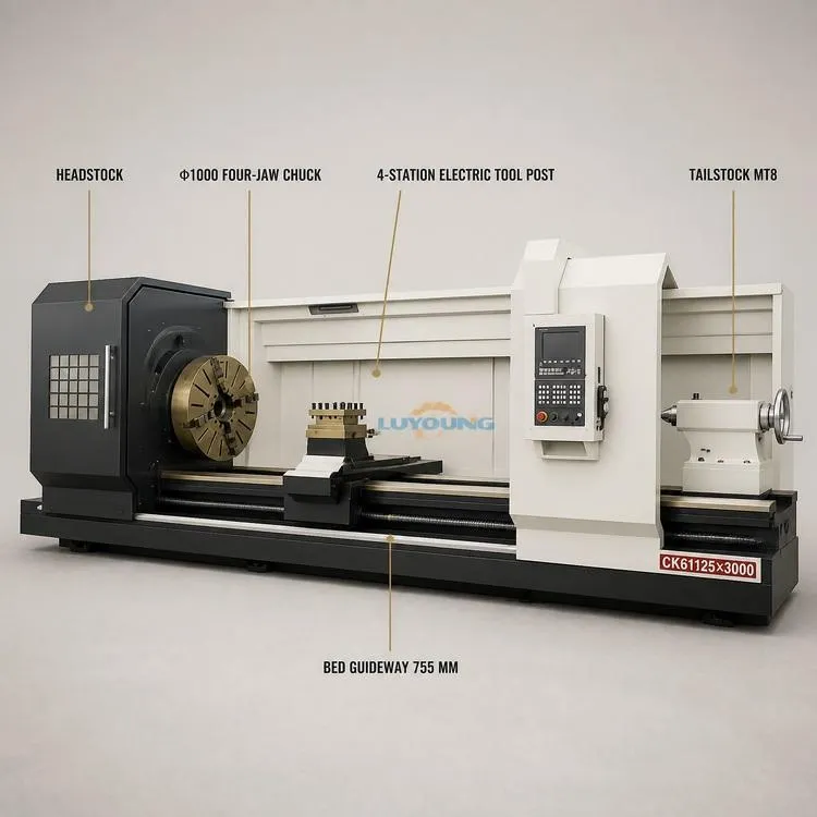 CK61125 CNC Lathe Heavy Duty Horizontal Metal Turning Lathe Machine for Shaft Roll Flange Cylinder Machining — image 2
