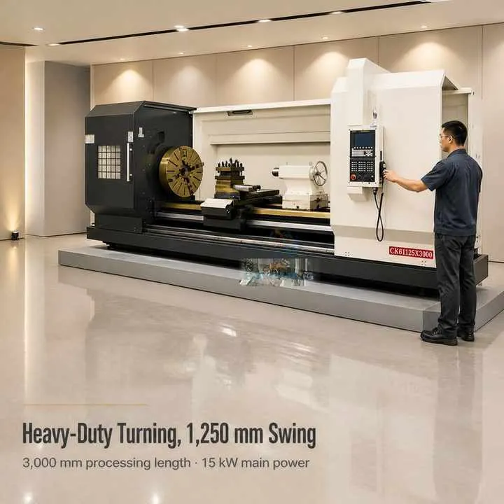 CK61125 CNC Lathe Heavy Duty Horizontal Metal Turning Lathe Machine for Shaft Roll Flange Cylinder Machining — image 7