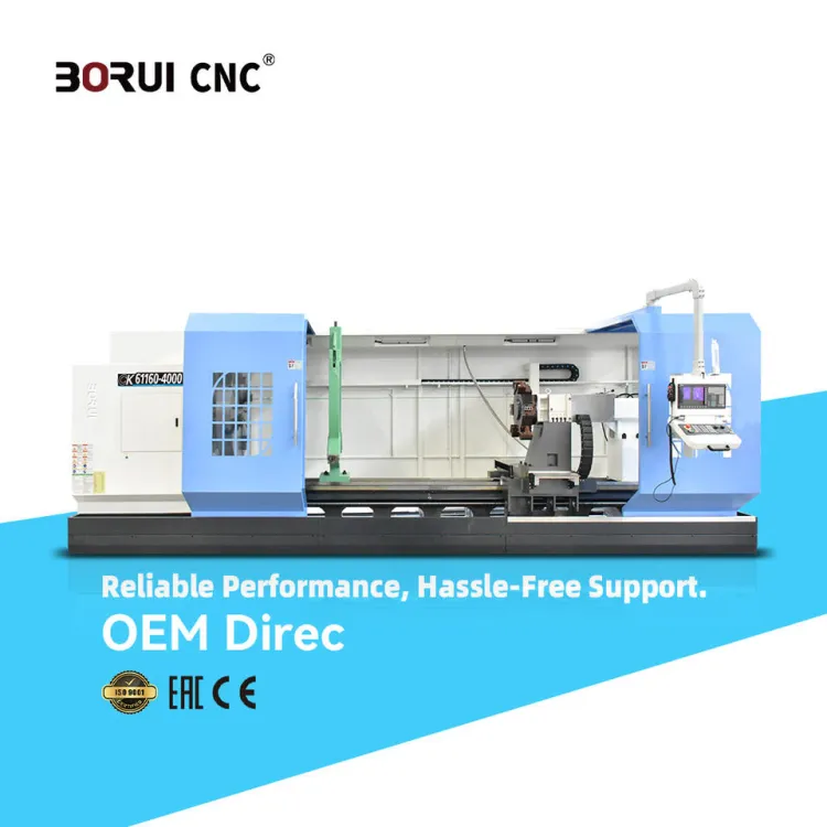 CK61160 High Rigid Flat Bed CNC Lathe with Rib Reinforced Bed and Automatic Tool Lubrication for Long Life — image 1