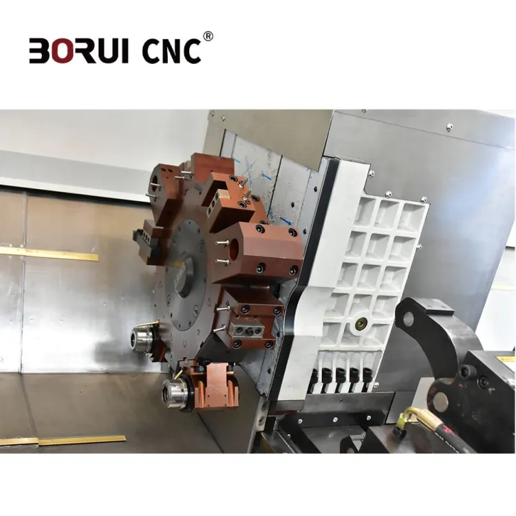 BR85DY Heavy Duty Horizontal Slant Bed CNC Lathe Machine with Live Tool Turret for High Speed Turning Milling Tapping One Setup — image 4
