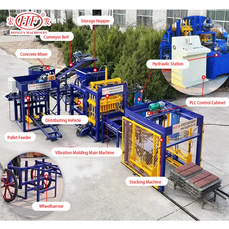 Hongfa QT4-15S Cost-effective Paver Block Making Machine for Standard Brick Factories Over 2000 square Meters — image 5